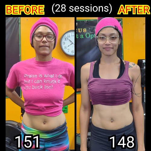 Lady in Pink Top and Cap - 151lbs to 148 lbs